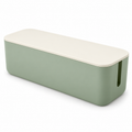 Sage Calm Slim Cable Storage Box with Lid on a white background