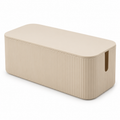 Sand Rib Small Cable Storage Box with Lid on a white background