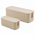 Sand Rib Small and Large Cable Storage Boxes, 2-Piece Set on a white background